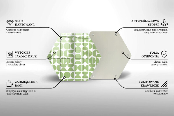 Skärbräda glas sexhörning Mönster av boho-former