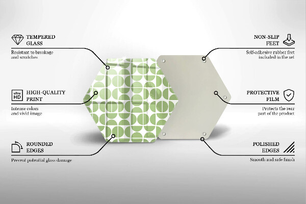 Skärbräda glas sexhörning Mönster av boho-former