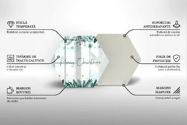 Skärbräda glas sexhörning God jul inskription