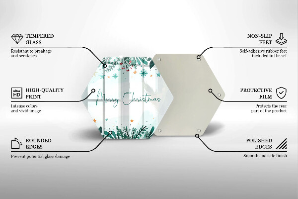 Skärbräda glas sexhörning God jul inskription