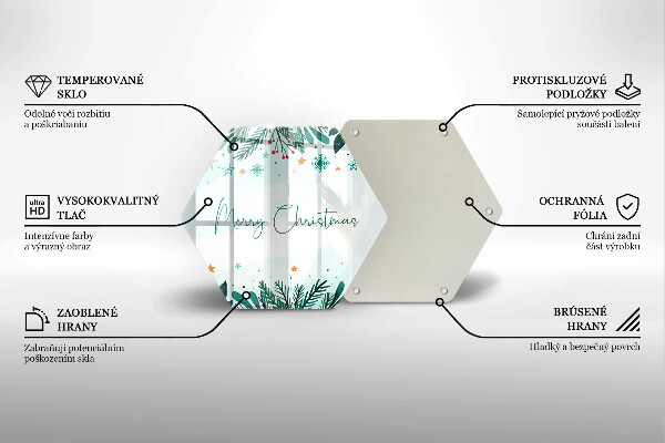 Skärbräda glas sexhörning God jul inskription