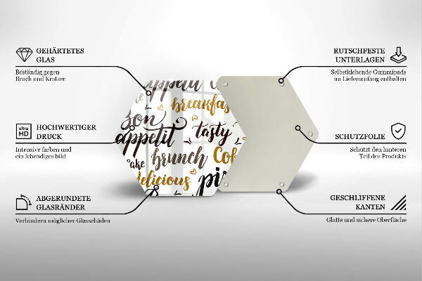 Skärbräda glas sexhörning God aptit undertexter