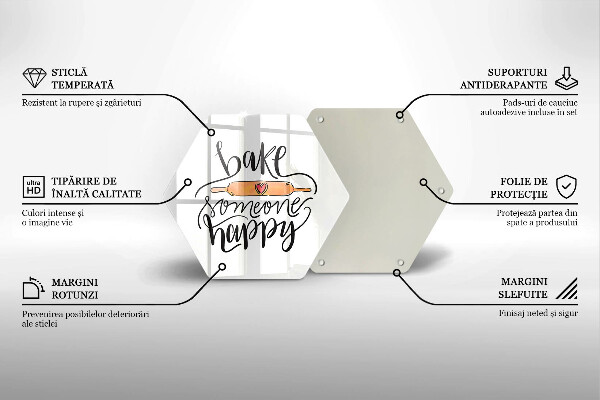 Skärbräda glas sexhörning Baka någon glad