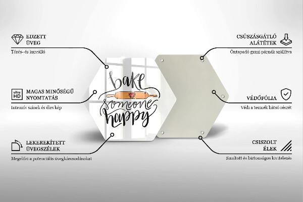 Skärbräda glas sexhörning Baka någon glad