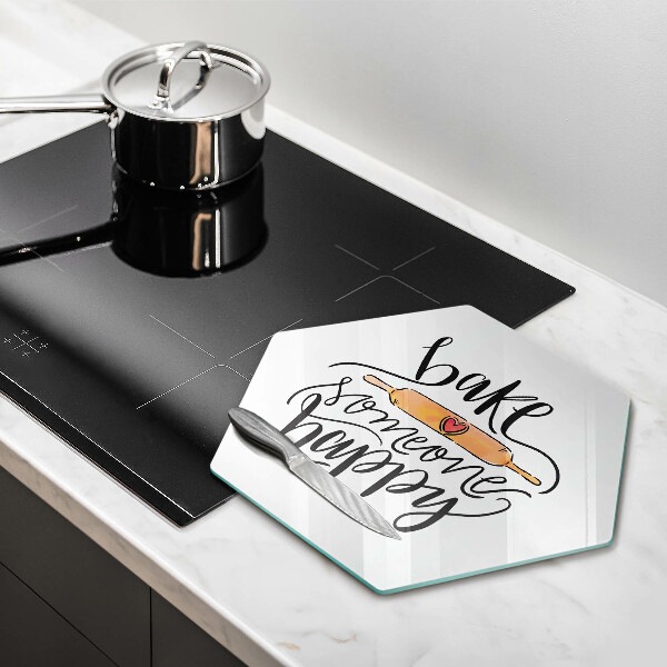 Skärbräda glas sexhörning Baka någon glad