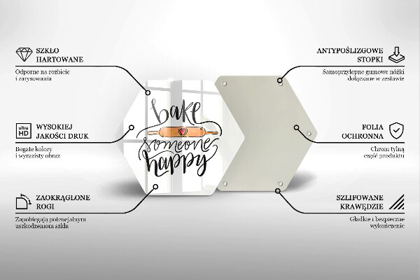 Skärbräda glas sexhörning Baka någon glad