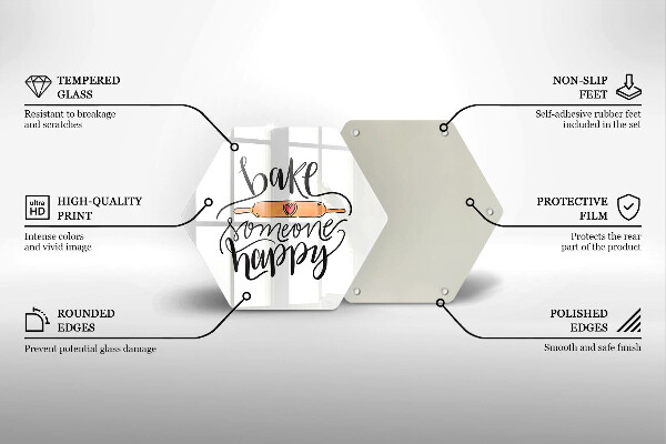 Skärbräda glas sexhörning Baka någon glad