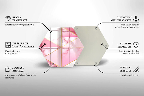 Skärbräda glas sexhörning Geometrisk marmor