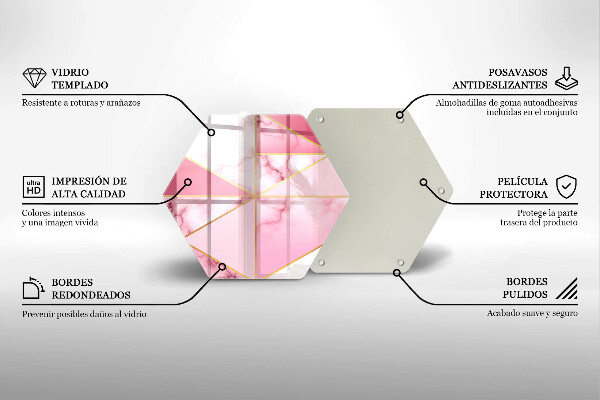 Skärbräda glas sexhörning Geometrisk marmor