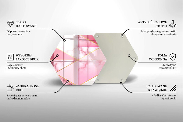 Skärbräda glas sexhörning Geometrisk marmor