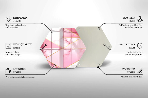 Skärbräda glas sexhörning Geometrisk marmor