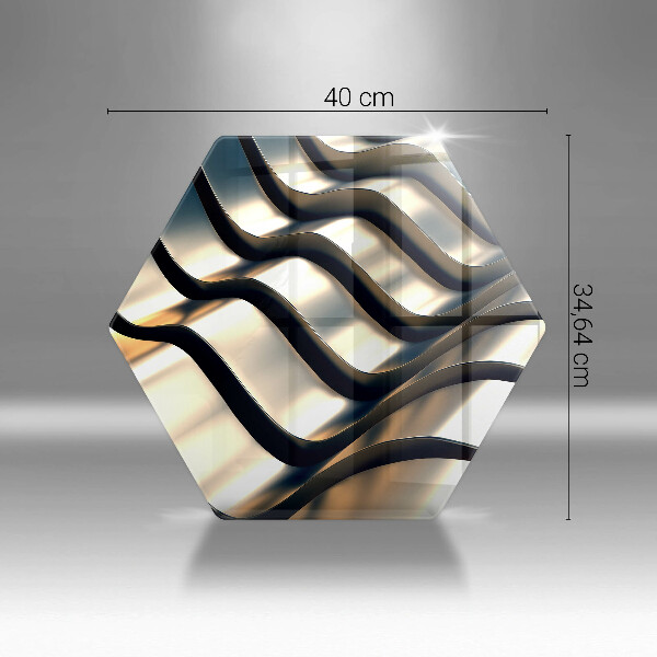 Skärbräda glas sexhörning 3D metallformer