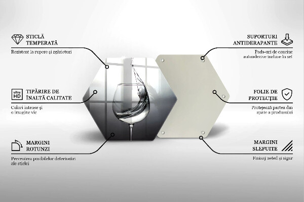 Skärbräda glas sexhörning Ett glas vatten