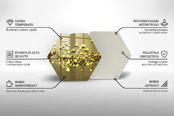 Skärbräda glas sexhörning Abstrakt 3D-geometri