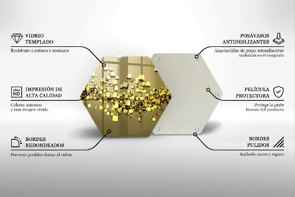 Skärbräda glas sexhörning Abstrakt 3D-geometri