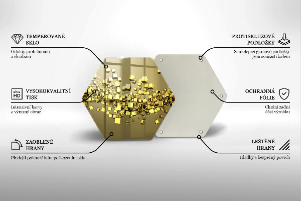 Skärbräda glas sexhörning Abstrakt 3D-geometri
