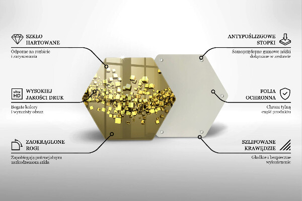 Skärbräda glas sexhörning Abstrakt 3D-geometri