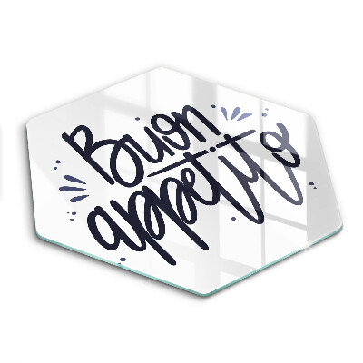 Skärbräda glas sexhörning Buon Appetito inskription