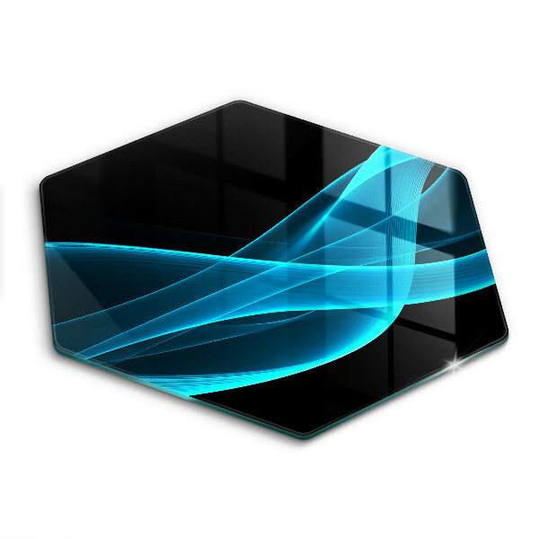 Skärbräda glas sexhörning Blå abstraktion