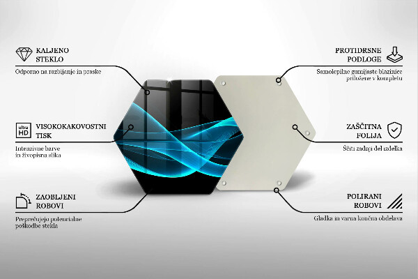 Skärbräda glas sexhörning Blå abstraktion