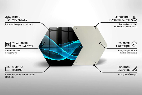 Skärbräda glas sexhörning Blå abstraktion