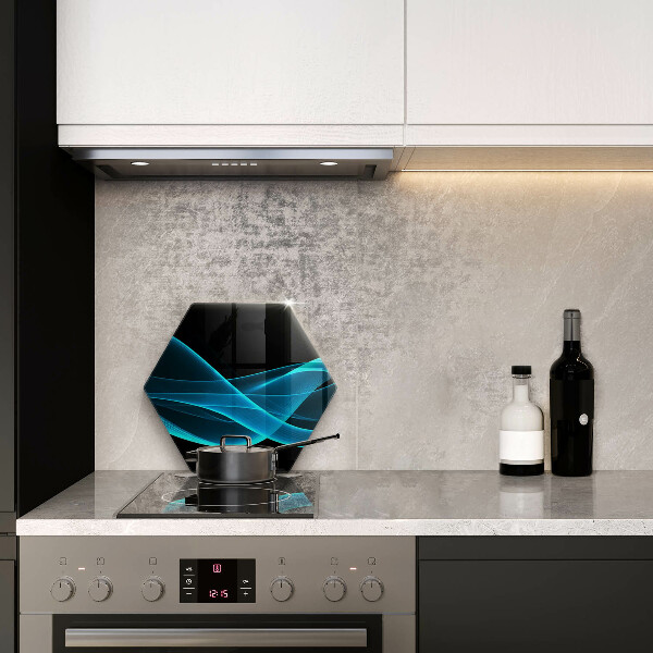 Skärbräda glas sexhörning Blå abstraktion