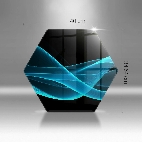 Skärbräda glas sexhörning Blå abstraktion