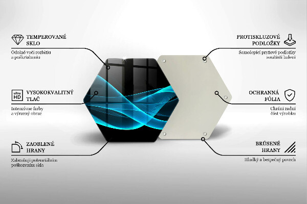 Skärbräda glas sexhörning Blå abstraktion