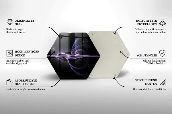 Skärbräda glas sexhörning Modern abstraktion