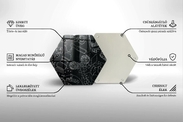 Skärbräda glas sexhörning Kökstillbehör