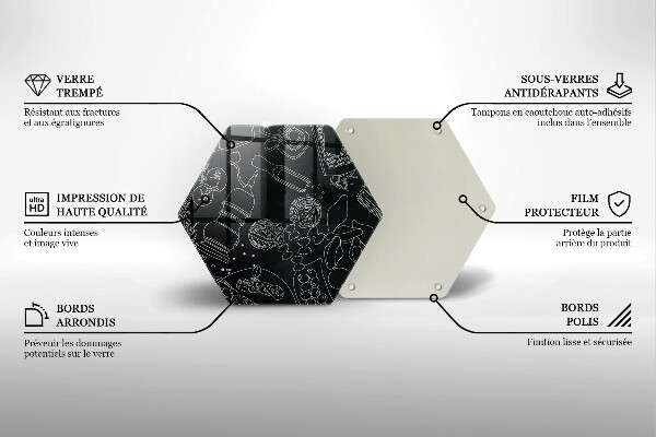 Skärbräda glas sexhörning Kökstillbehör