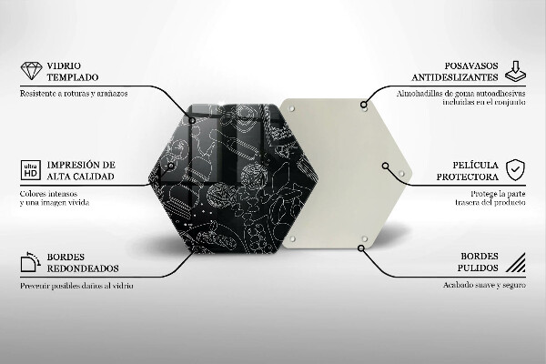 Skärbräda glas sexhörning Kökstillbehör