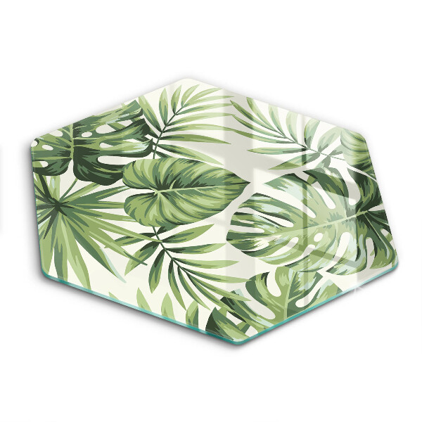 Skärbräda glas sexhörning Monstera lämnar illustration