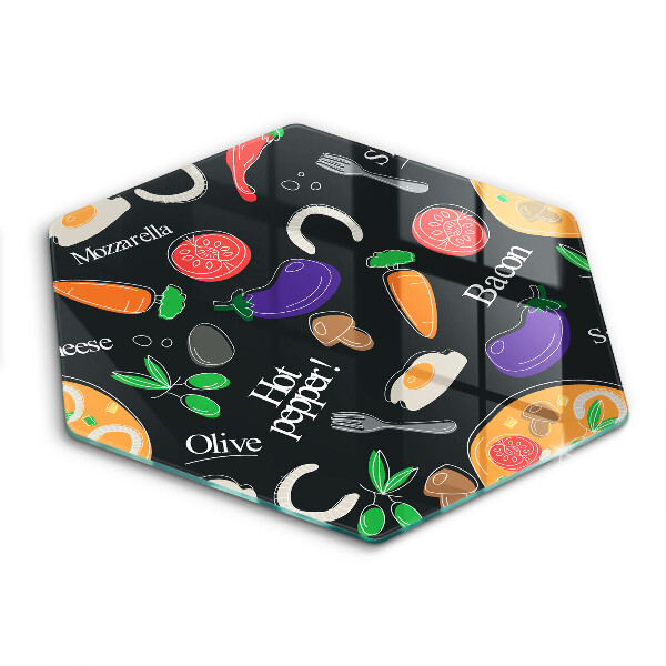 Skärbräda glas sexhörning Mat illustration