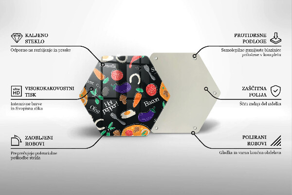 Skärbräda glas sexhörning Mat illustration