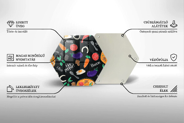 Skärbräda glas sexhörning Mat illustration