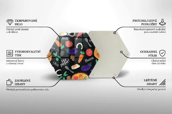 Skärbräda glas sexhörning Mat illustration