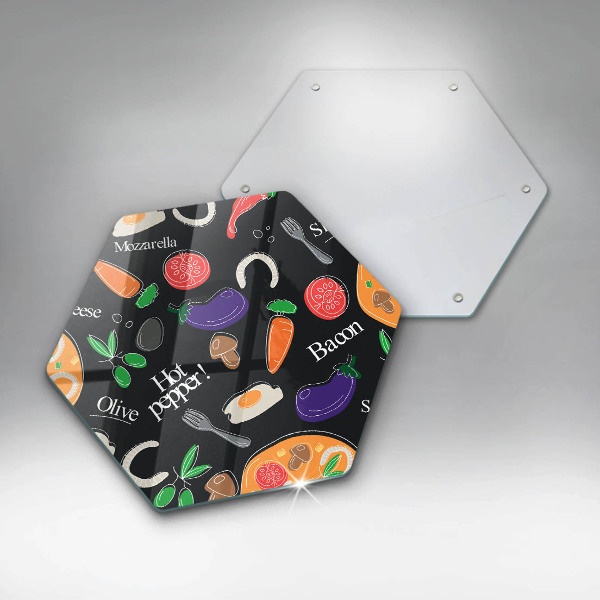 Skärbräda glas sexhörning Mat illustration