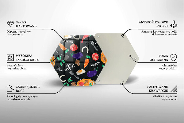 Skärbräda glas sexhörning Mat illustration