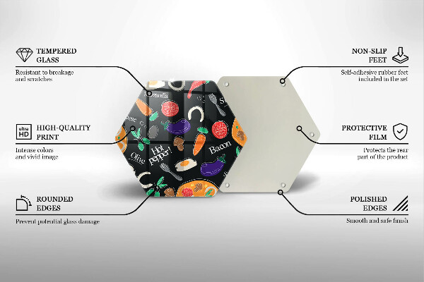 Skärbräda glas sexhörning Mat illustration