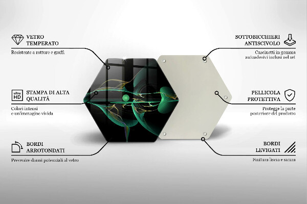 Skärbräda glas sexhörning Modern abstraktion