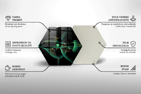 Skärbräda glas sexhörning Modern abstraktion