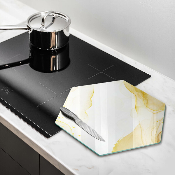 Skärbräda glas sexhörning Gyllene abstraktion