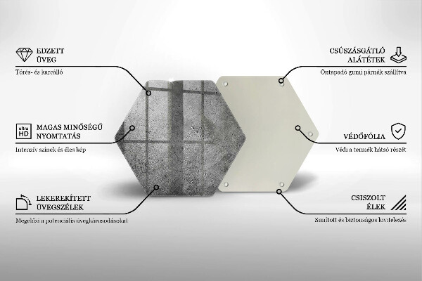 Skärbräda glas sexhörning Betong sten textur