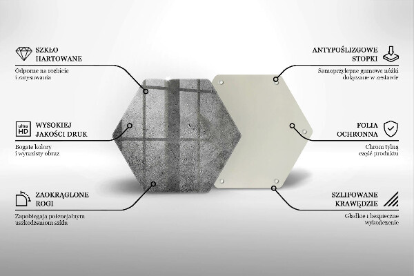 Skärbräda glas sexhörning Betong sten textur