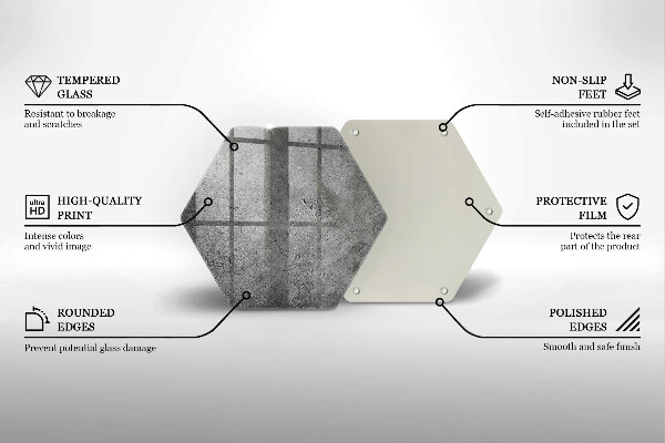 Skärbräda glas sexhörning Betong sten textur