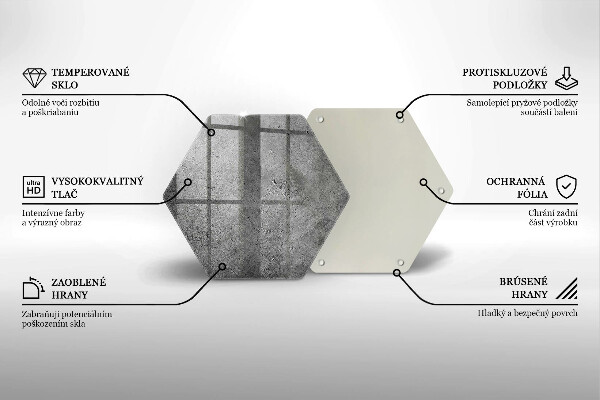 Skärbräda glas sexhörning Betong sten textur