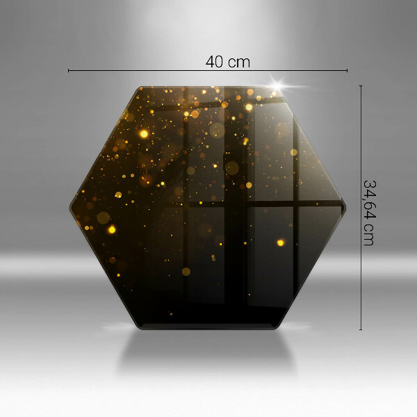 Skärbräda glas sexhörning Guldglitter