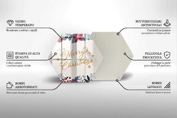 Skärbräda glas sexhörning God jul inskription