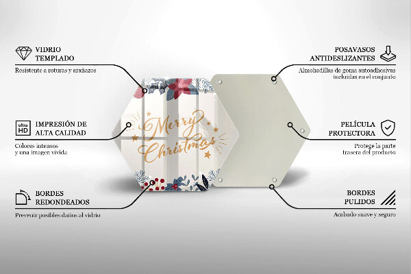 Skärbräda glas sexhörning God jul inskription